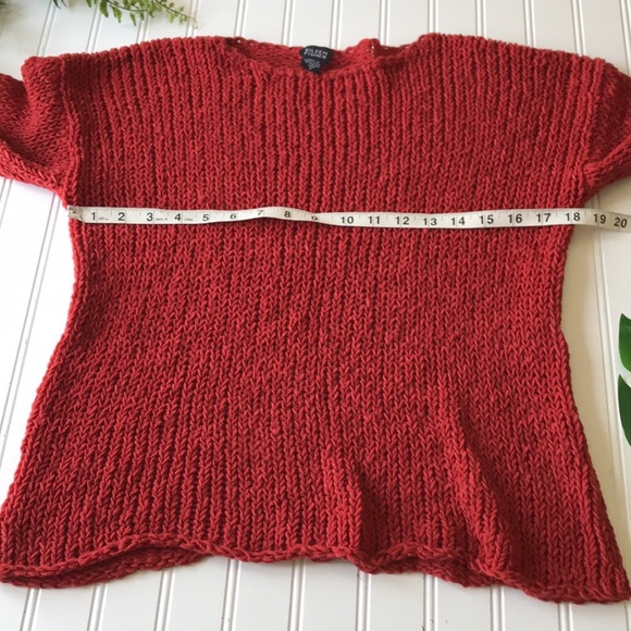 Eileen Fisher knit sweater top orange red - Picture 2 of 6